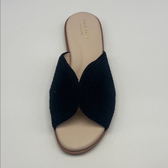 Cole Haan - Ansley Black Jute Woven Lightweight Slide On Flat Sandal Size 8 - Picture 8 of 13